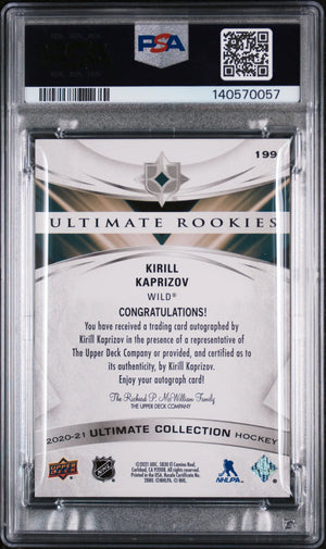 2020 UD Ultimate Collection Rookie Kirill Kaprizov Autograph Auto RC /99 PSA 9 