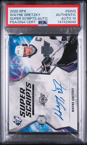 2020 Upper Deck SPX Super Scripts Autograph Wayne Gretzky Auto PSA Auth Auto 10 
