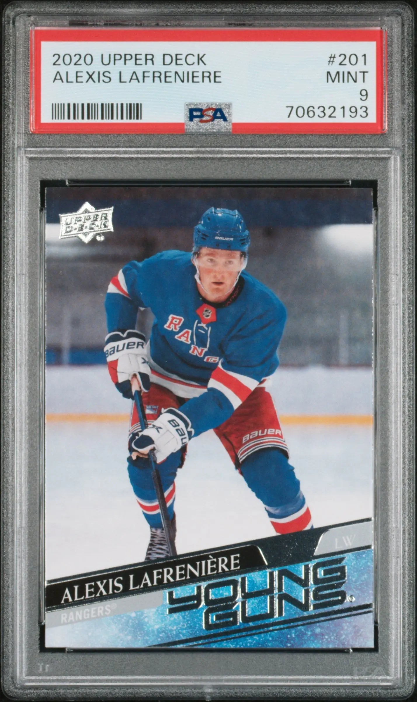 2020 Upper Deck Series 1 Young Guns Rookie Alexis Lafreniere RC PSA 9 