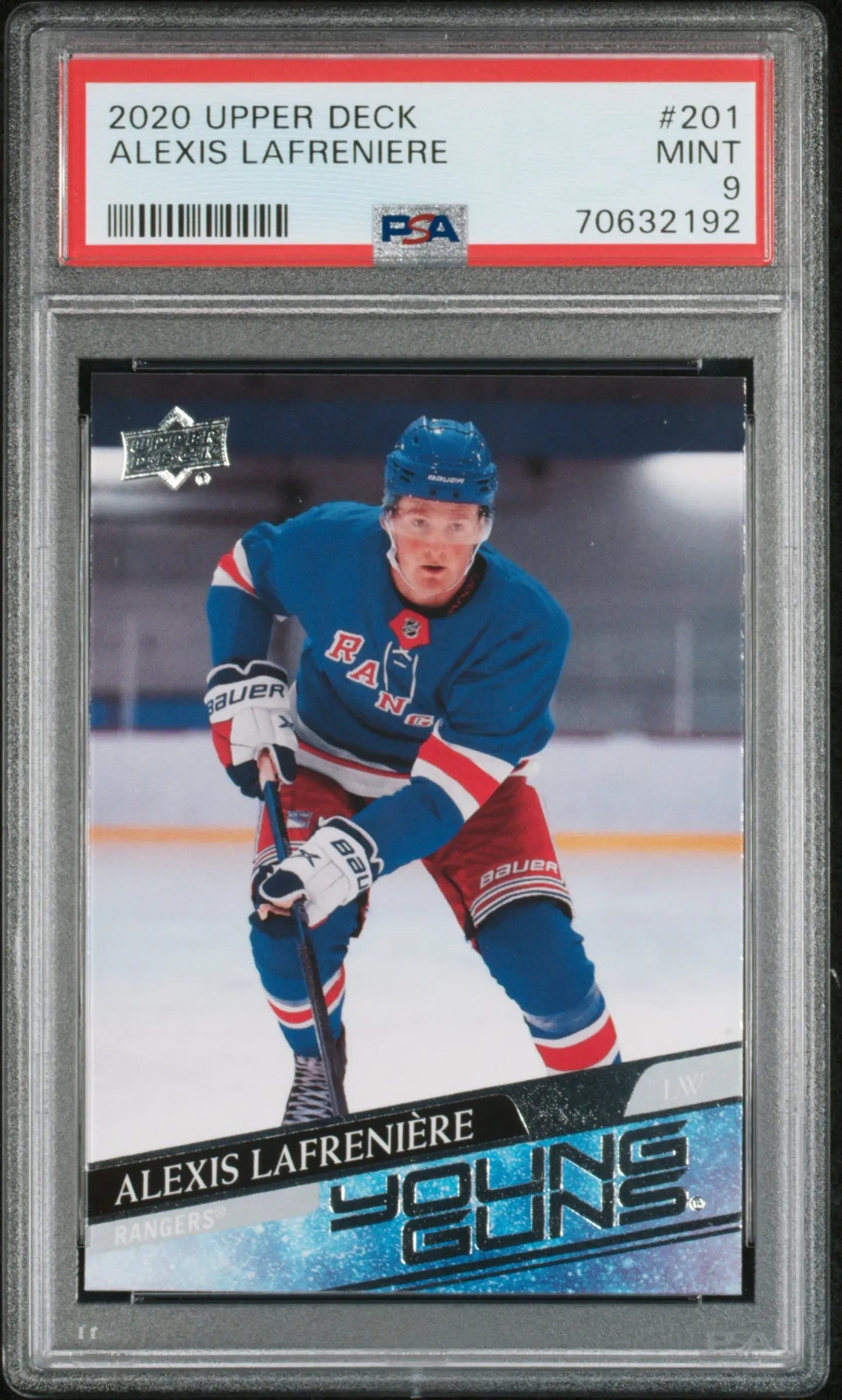 2020 Upper Deck Series 1 Young Guns Rookie Alexis Lafreniere RC PSA 9 