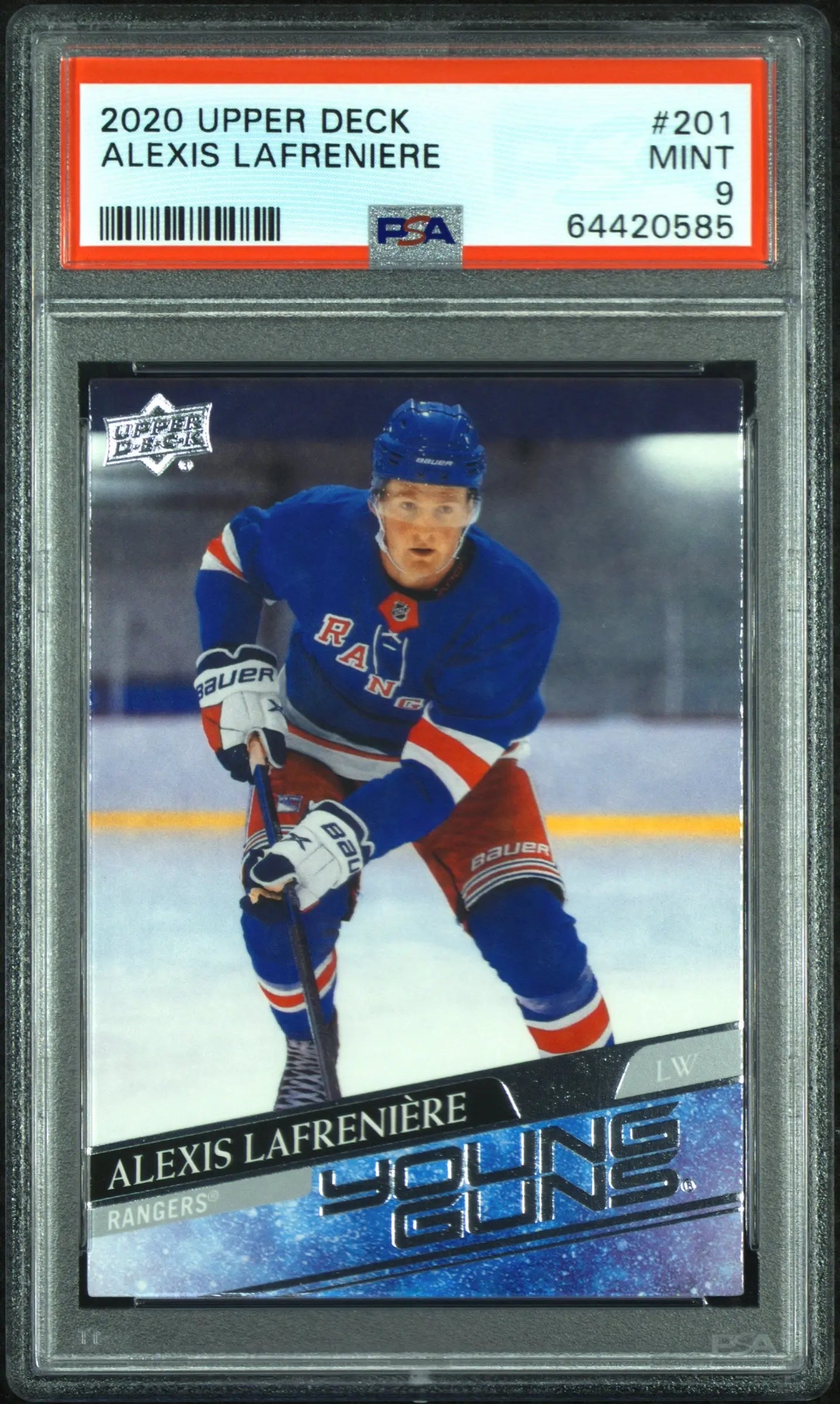 2020 Upper Deck Series 1 Young Guns Rookie Alexis Lafreniere RC PSA 9 