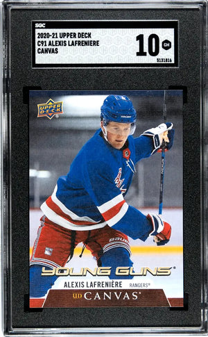 2020 Upper Deck Series 1 Young Guns Rookie Alexis Lafreniere UD Canvas RC SGC 10 
