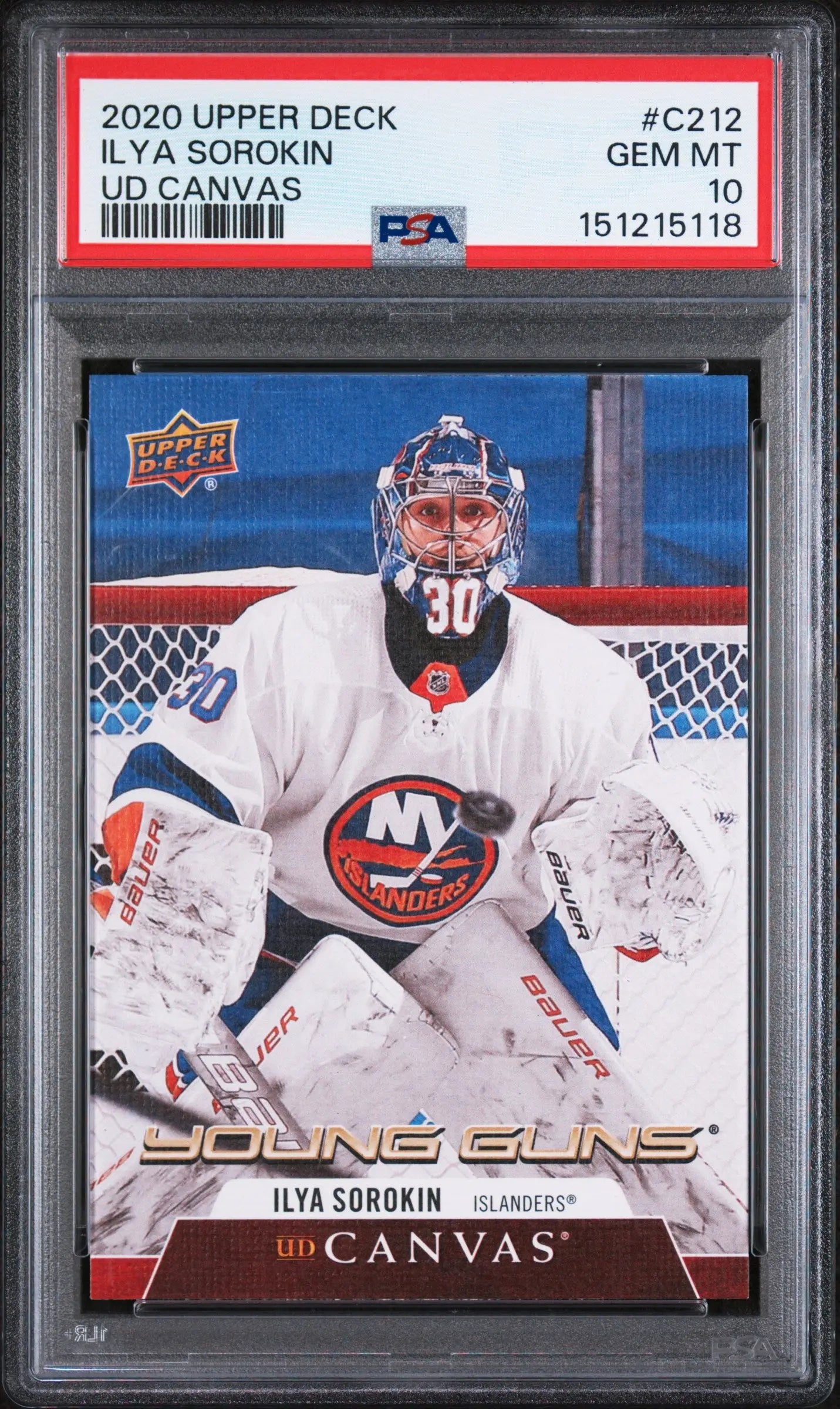 2020 Upper Deck Series 2 UD Canvas Young Guns Rookie Ilya Sorokin RC PSA 10 