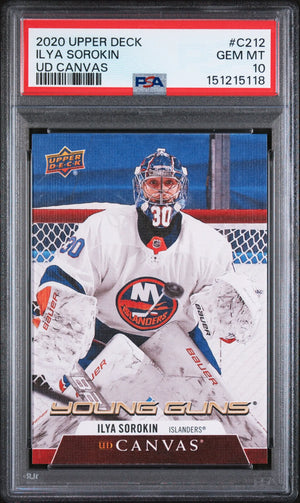 2020 Upper Deck Series 2 UD Canvas Young Guns Rookie Ilya Sorokin RC PSA 10 