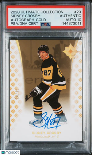 2020 Upper Deck Ultimate Collection Sidney Crosby Autograph Gold PSA Auth Auto10 