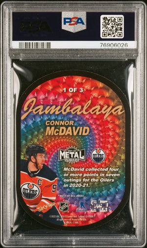 2021-2022 Skybox Metal Universe Jambalaya Achievement Connor McDavid PSA 9 