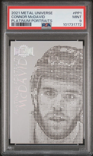 2021-2022 Skybox Metal Universe Platinum Portraits Connor McDavid PSA 9 