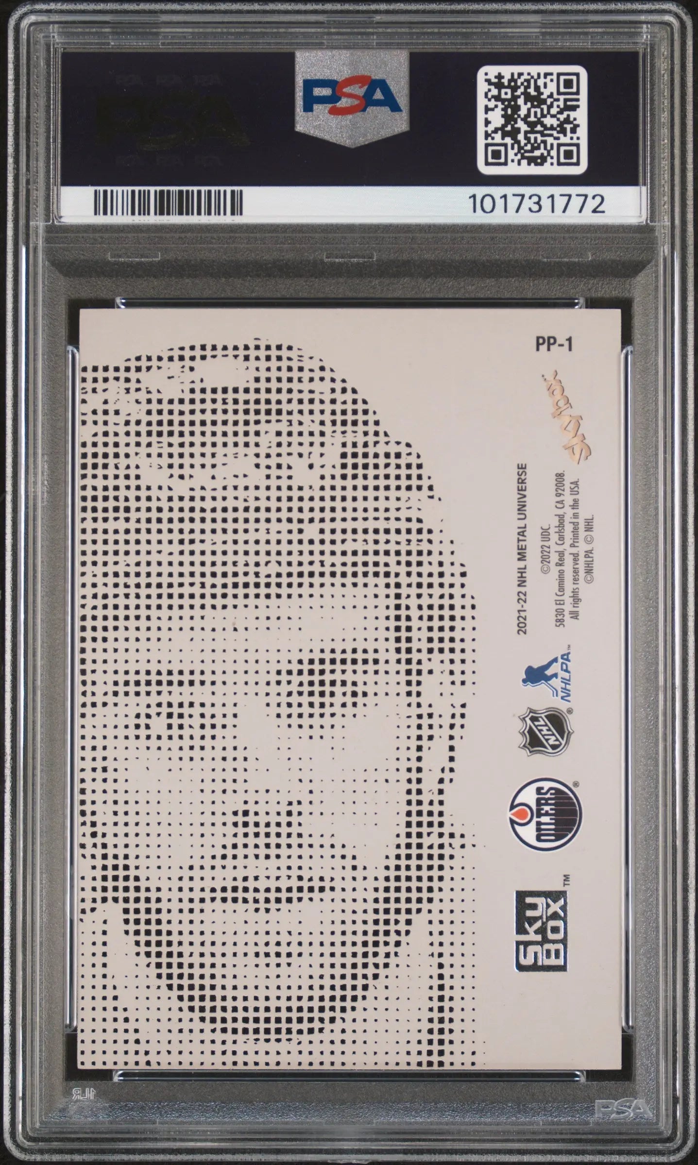 2021-2022 Skybox Metal Universe Platinum Portraits Connor McDavid PSA 9 