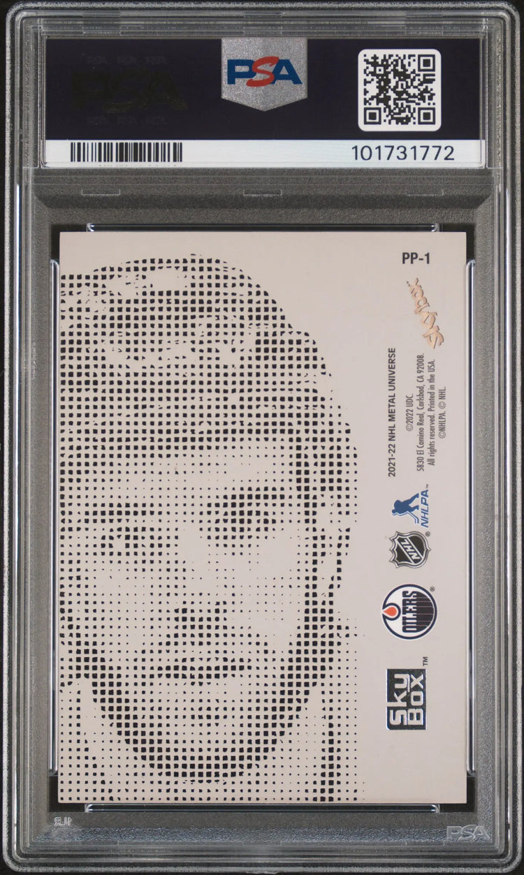 2021-2022 Skybox Metal Universe Platinum Portraits Connor McDavid PSA 9 