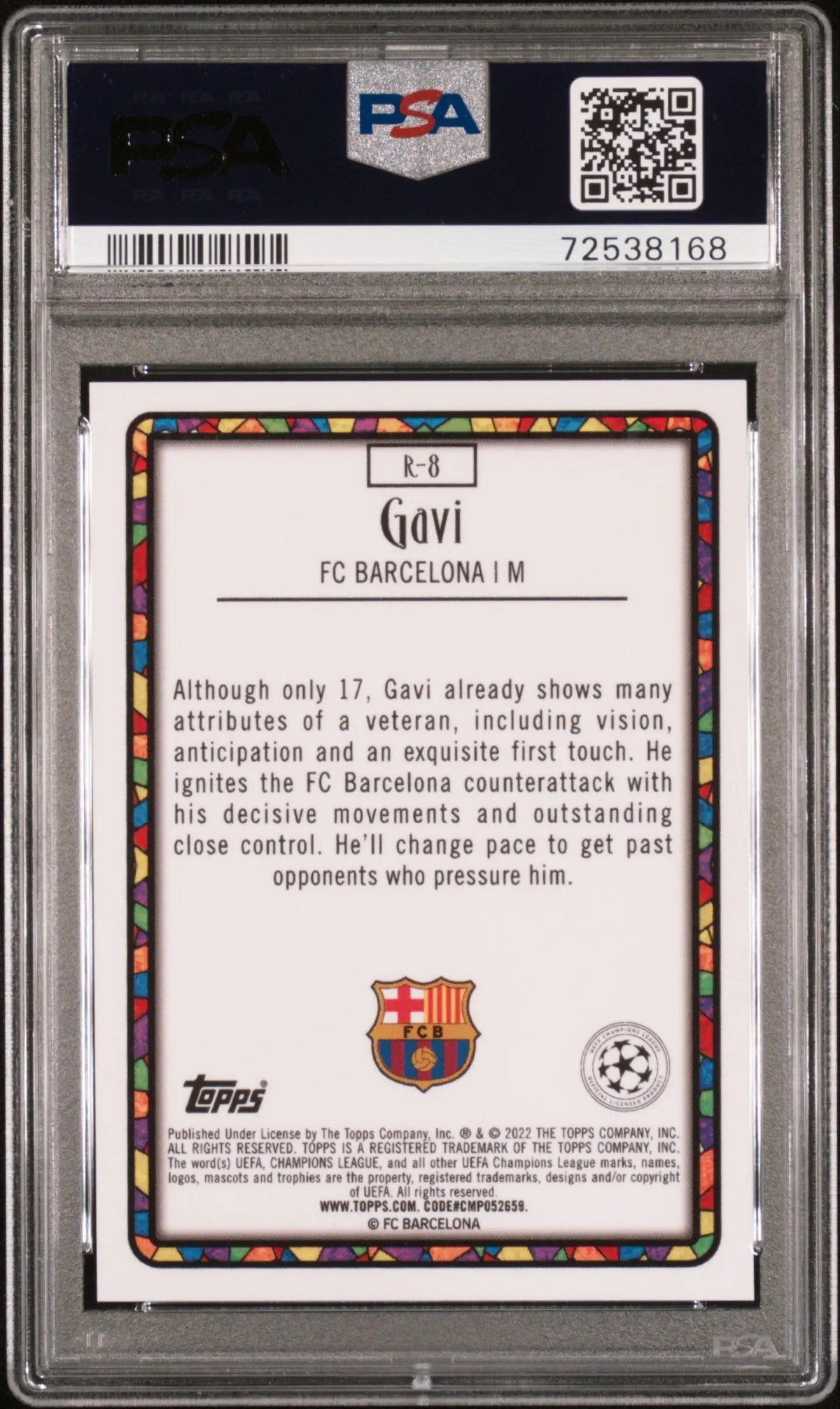 2021-2022 Topps Merlin Chrome UCL Renaissance Rookie Gavi RC PSA 9 