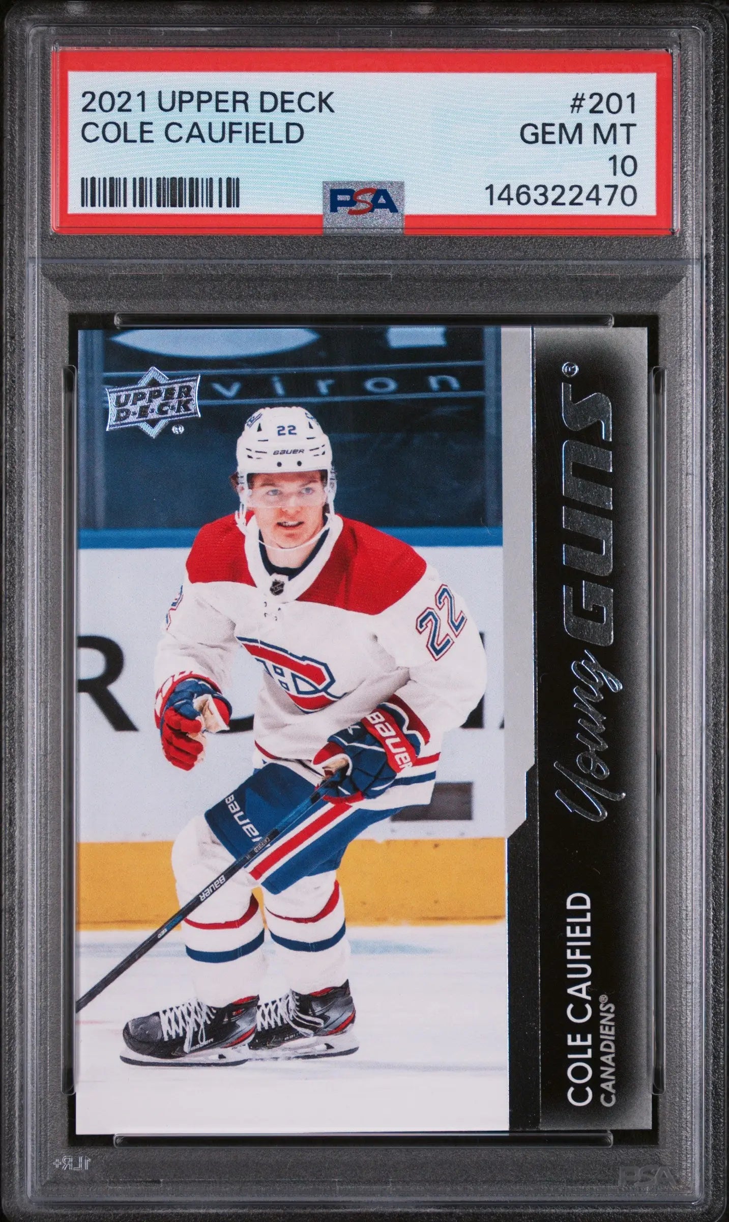 2021-2022 Upper Deck Cole Caufield #201 PSA 10 