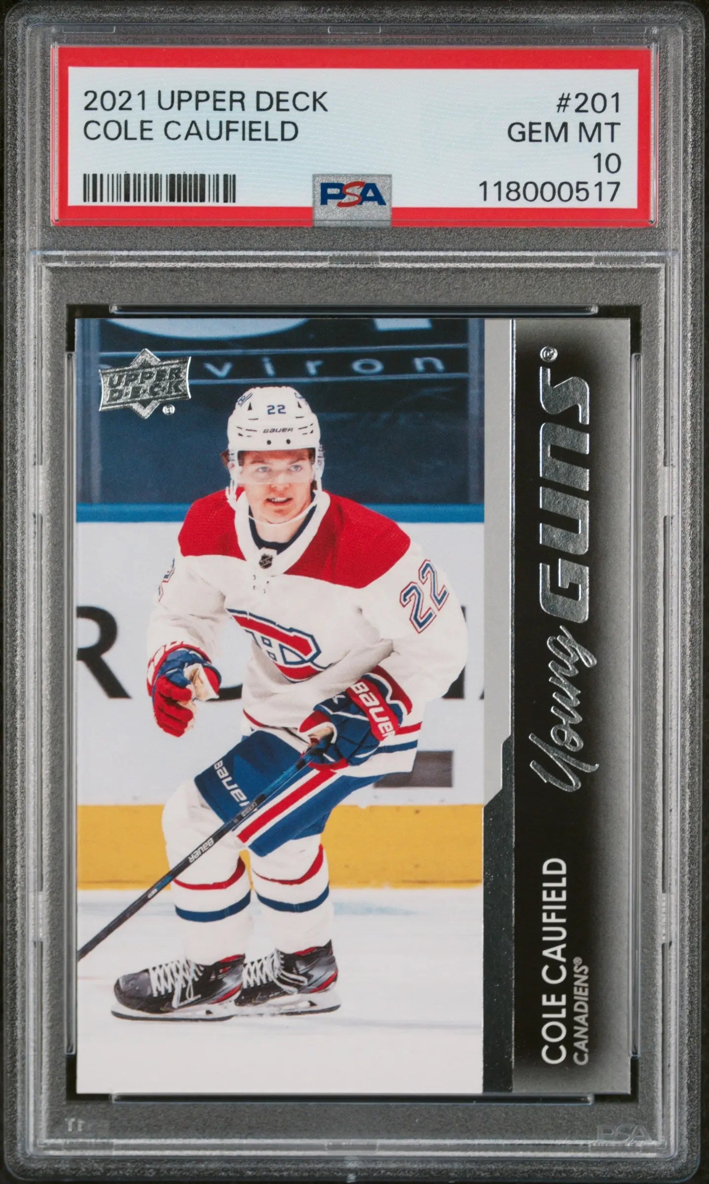 2021-2022 Upper Deck Series 1 Young Guns Rookie Cole Caufield RC PSA 10 