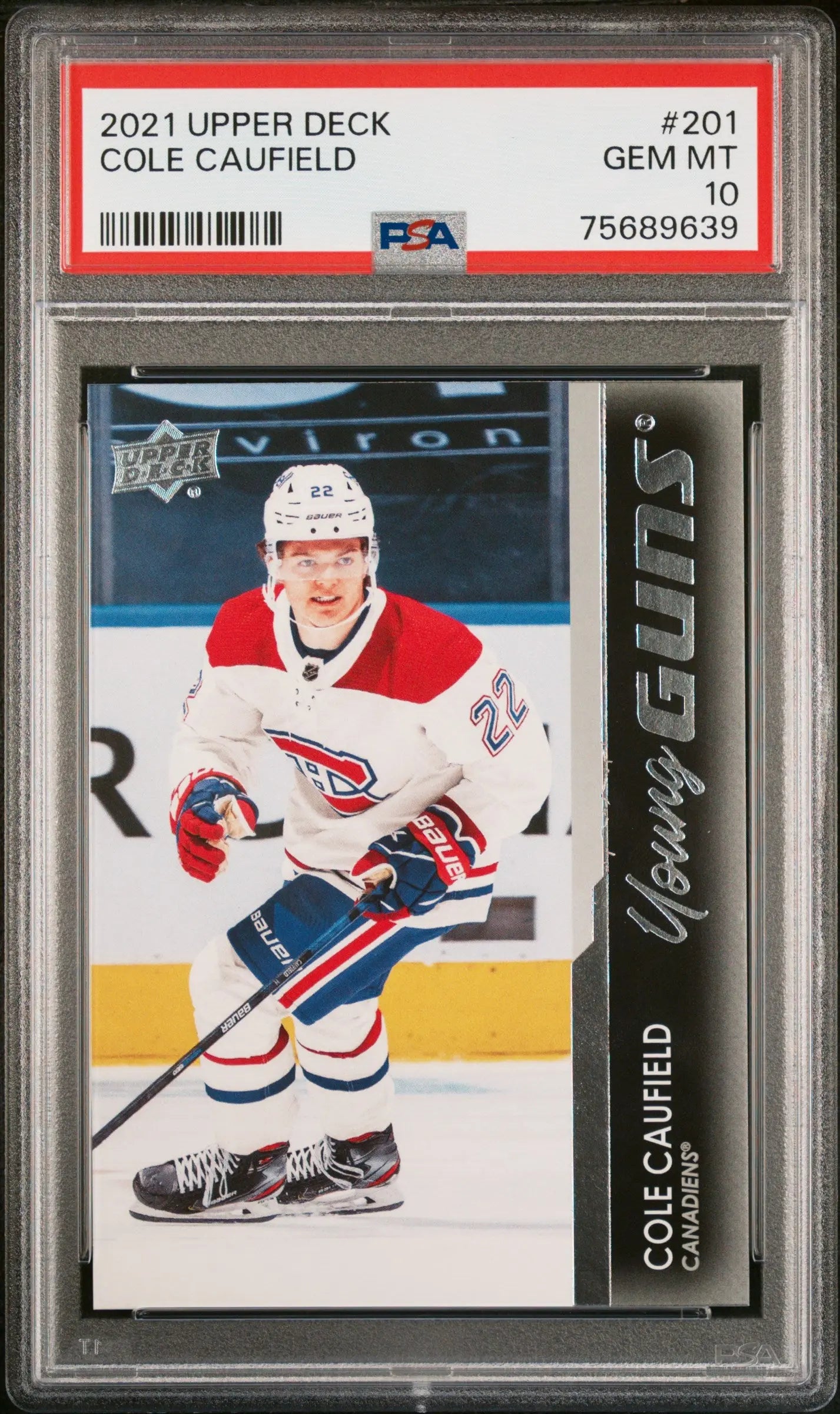 2021-2022 Upper Deck Series 1 Young Guns Rookie Cole Caufield RC PSA 10 