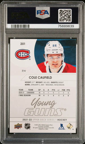 2021-2022 Upper Deck Series 1 Young Guns Rookie Cole Caufield RC PSA 10 