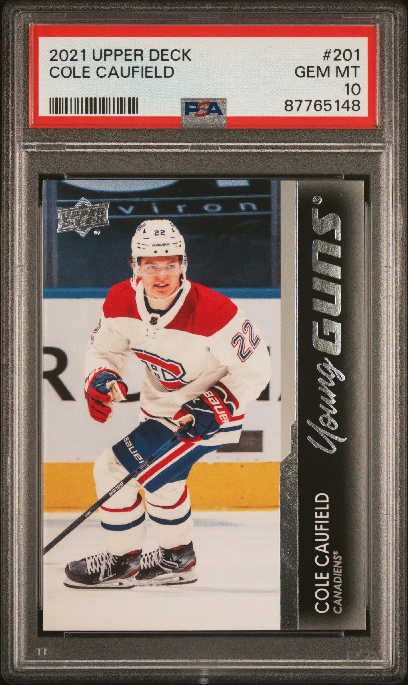 2021-2022 Upper Deck Series 1 Young Guns Rookie Cole Caufield RC PSA 10 