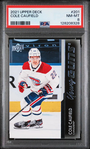 2021-2022 Upper Deck Series 1 Young Guns Rookie Cole Caufield RC PSA 8 