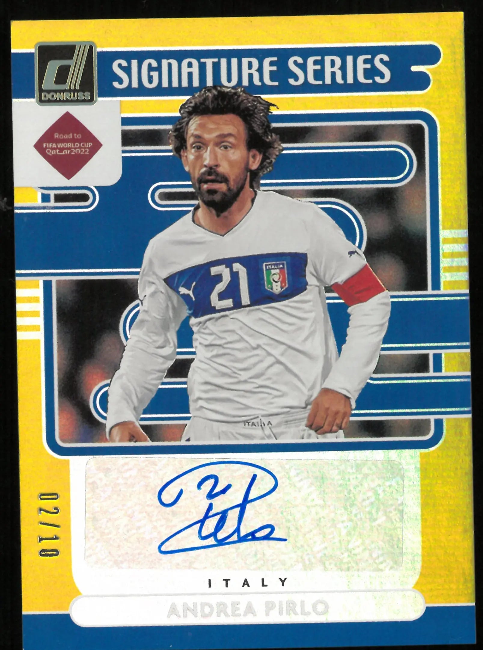 2021-22 Donruss Soccer Andrea Pirlo Gold Signature Series Auto /10 