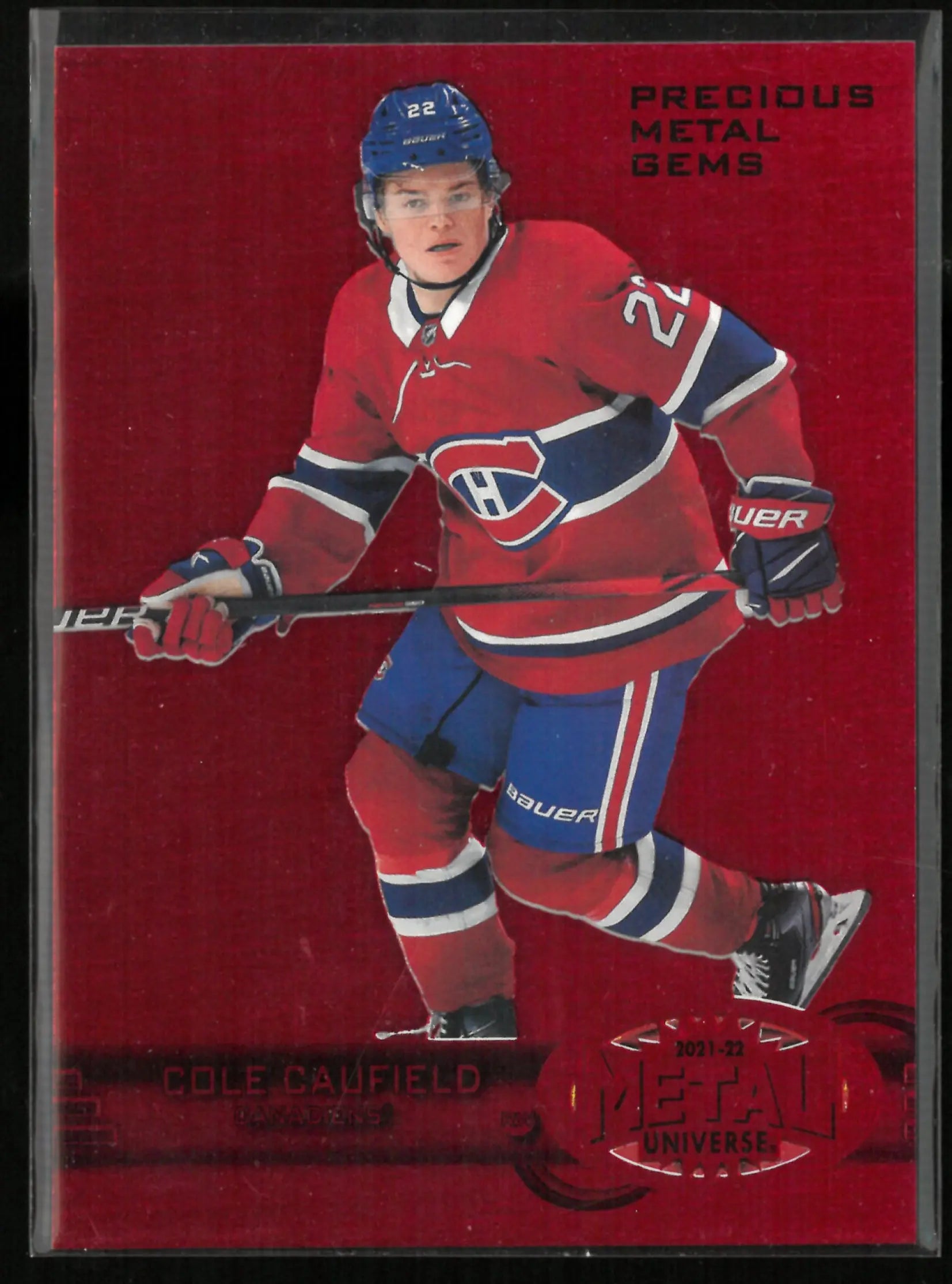 2021-22 Metal Universe Cole Caufield Precious Metal Gems Red /100 Rookie RC 