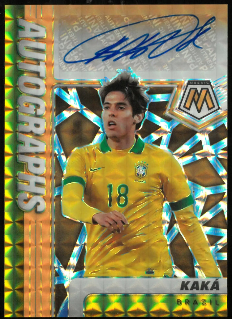 2021-22 Mosaic FIFA Road To World Cup Kaka Gold Orange Auto Autograph /50 