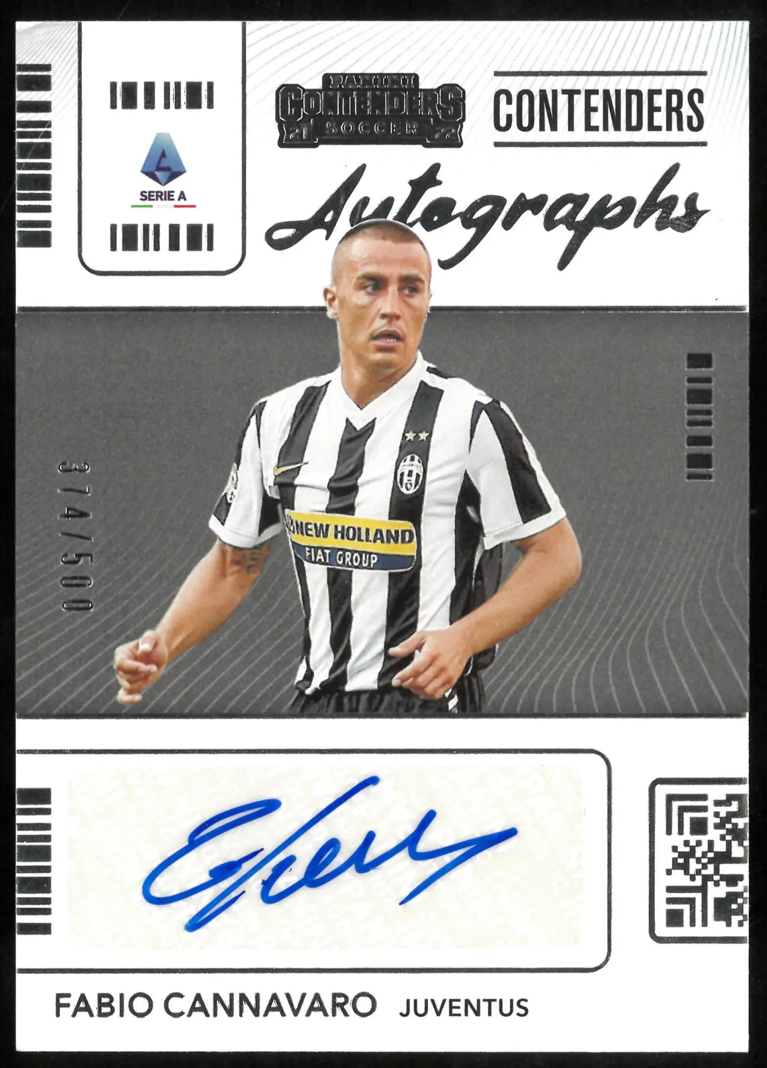 2021-22 Panini Chronicles Contenders Serie A Soccer Contenders Auto Fabio Cannavaro /500 