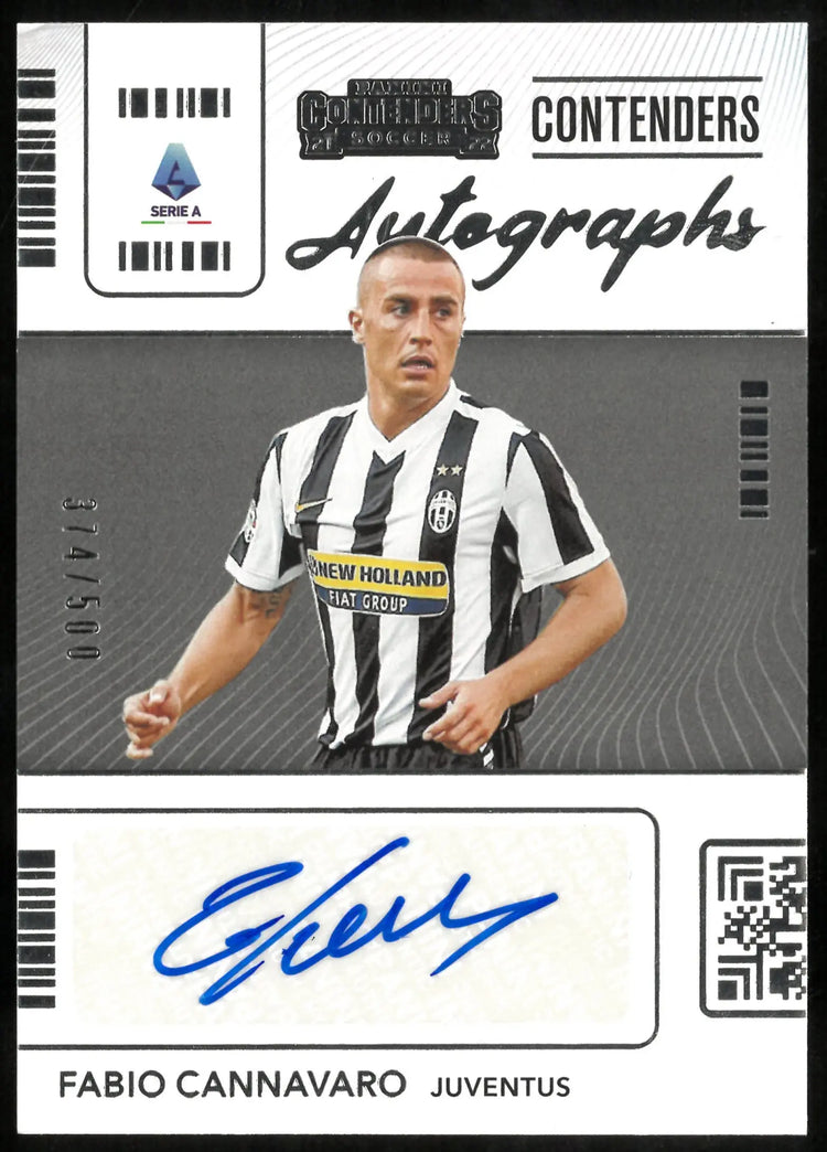 2021-22 Panini Chronicles Contenders Serie A Soccer Contenders Auto Fabio Cannavaro /500 