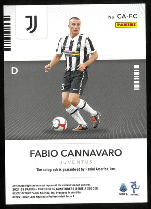 2021-22 Panini Chronicles Contenders Serie A Soccer Contenders Auto Fabio Cannavaro /500 