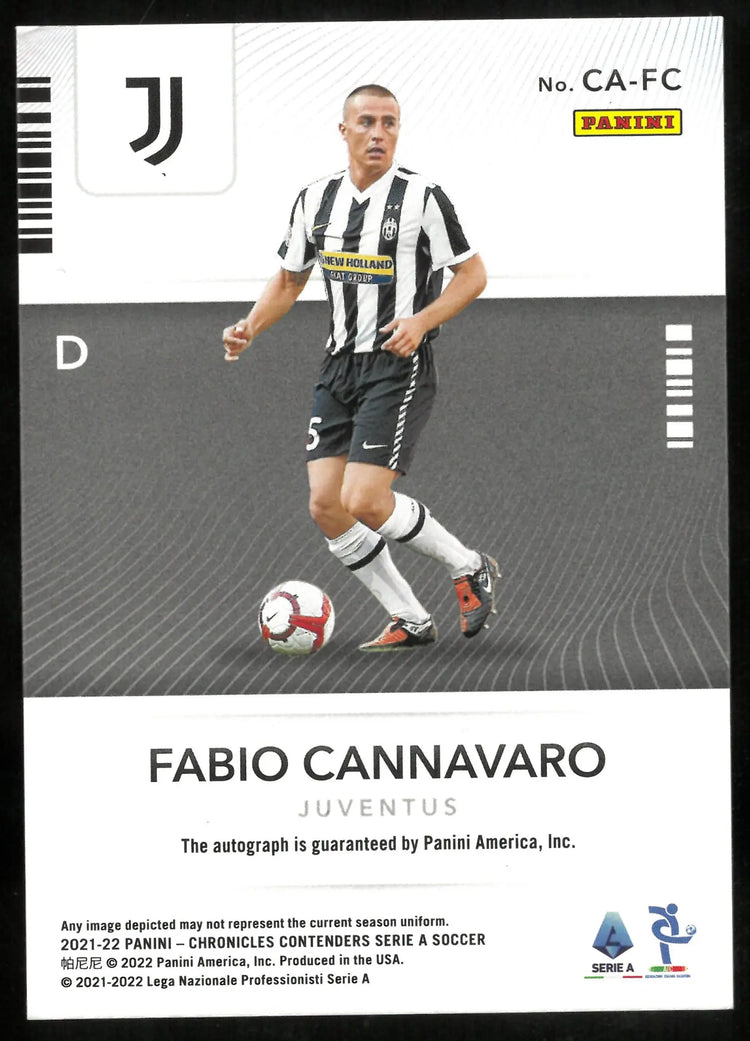2021-22 Panini Chronicles Contenders Serie A Soccer Contenders Auto Fabio Cannavaro /500 