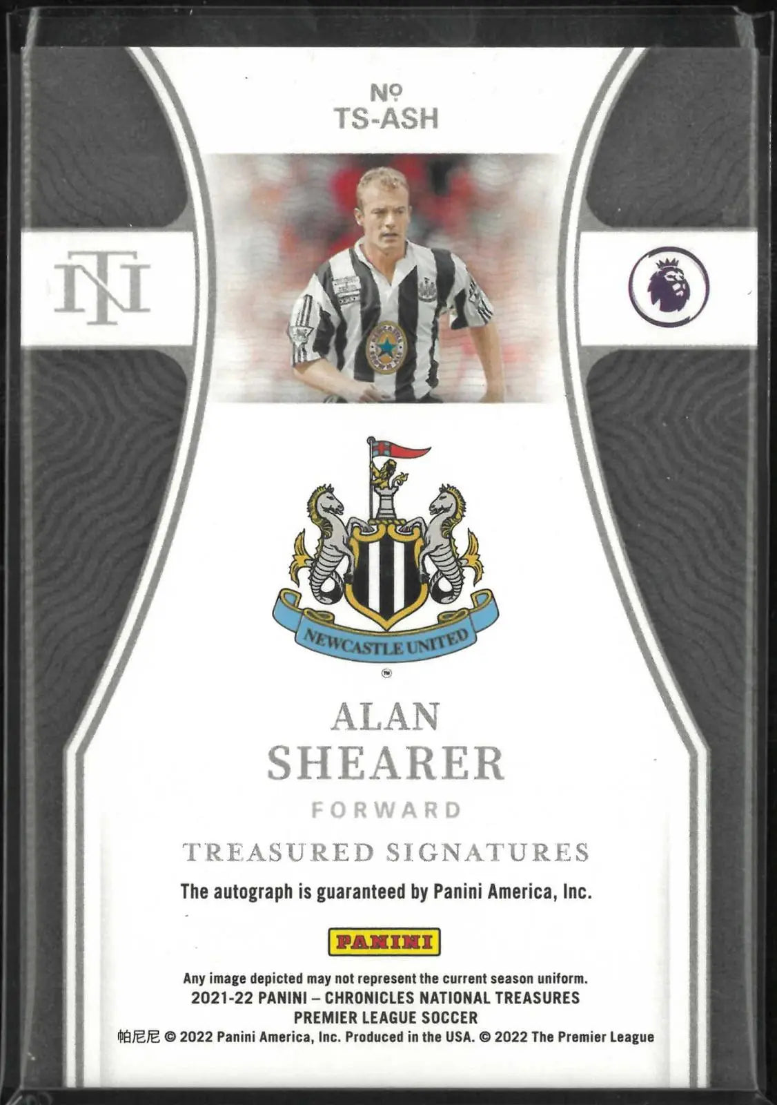 2021-22 Panini Chronicles National Treasure Autograph Alan Shearer Auto /89 