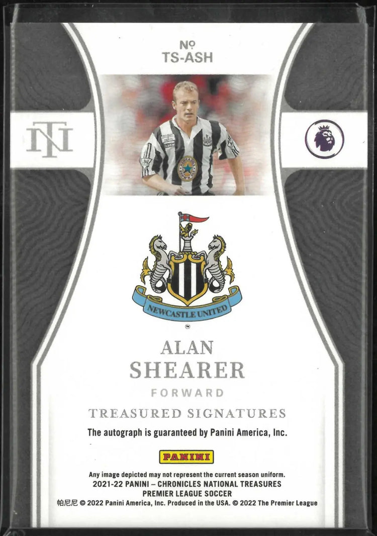 2021-22 Panini Chronicles National Treasure Autograph Alan Shearer Auto /89 