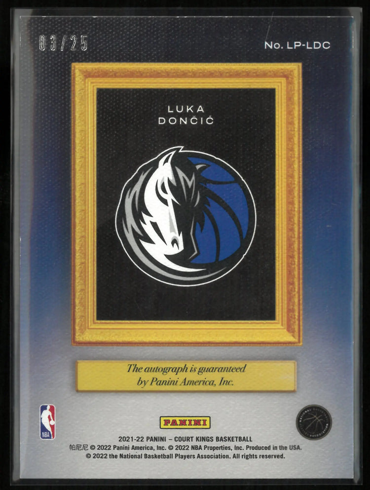 2021-22 Panini Court Kings Legacy Portraits Autograph Luka Doncic Auto /25 