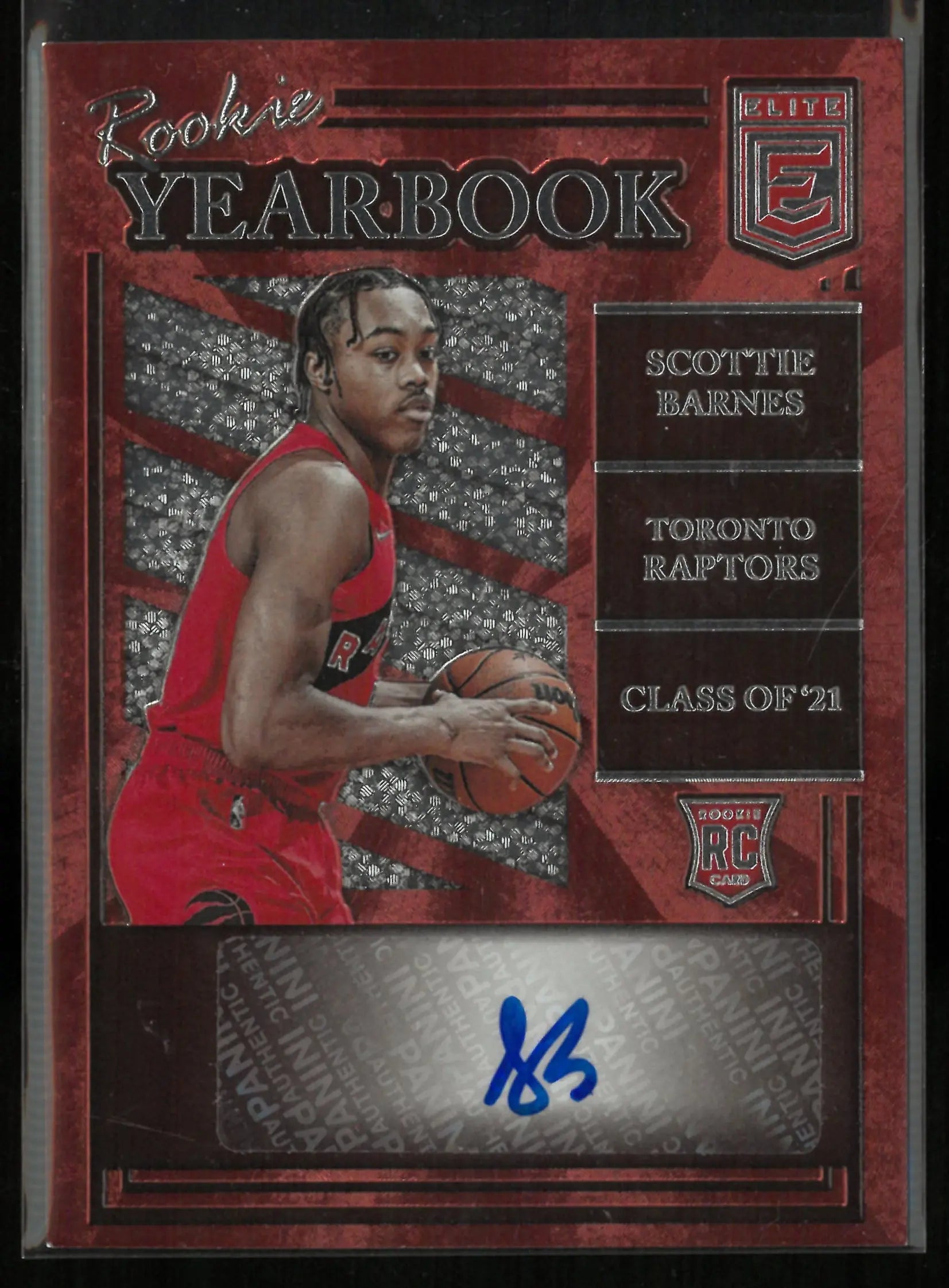 2021-22 Panini Donruss Elite Rookie Yearbook Edition Scottie Barnes Autograph RC 