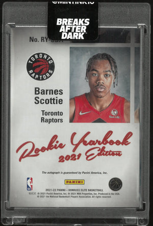 2021-22 Panini Donruss Elite Rookie Yearbook Scottie Barnes RC Autograph 