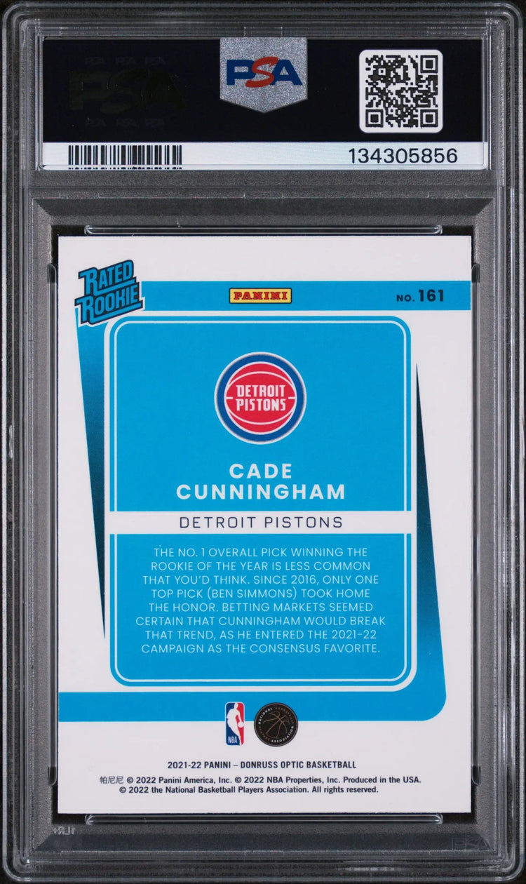 2021-22 Panini Donruss Optic Rated Rookie Cade Cunningham #161 PSA 10 