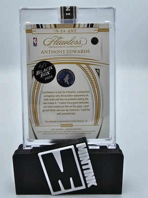 2021-22 Panini Flawless Anthony Edwards Emerald Black Box Auto 1/1 #FA-ANT 