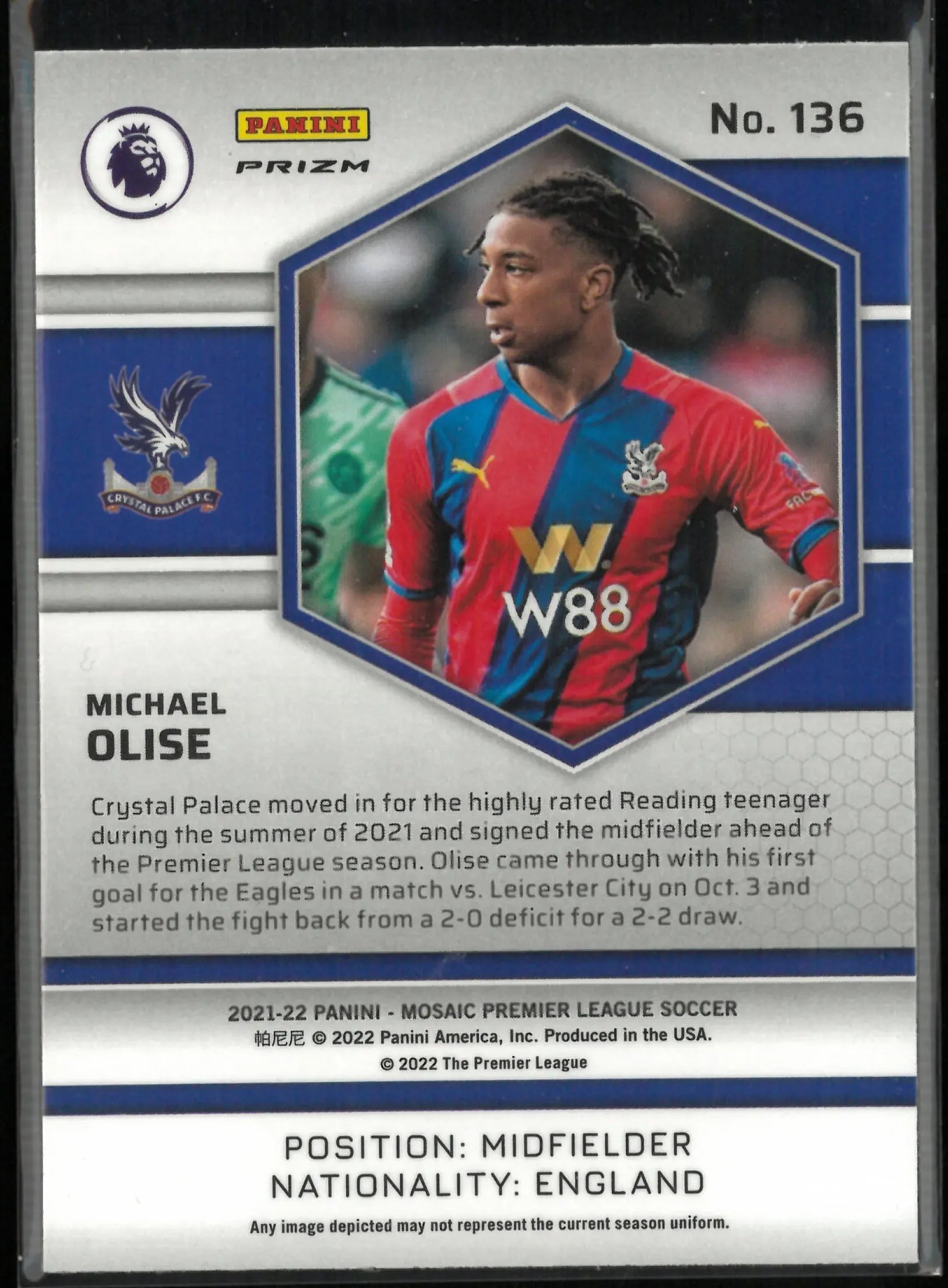 2021-22 Panini Mosaic Premier League Rookie Michael Olise RC 