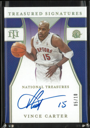 2021-22 Panini National Treasured Signature Vince Carter Autograph /10 