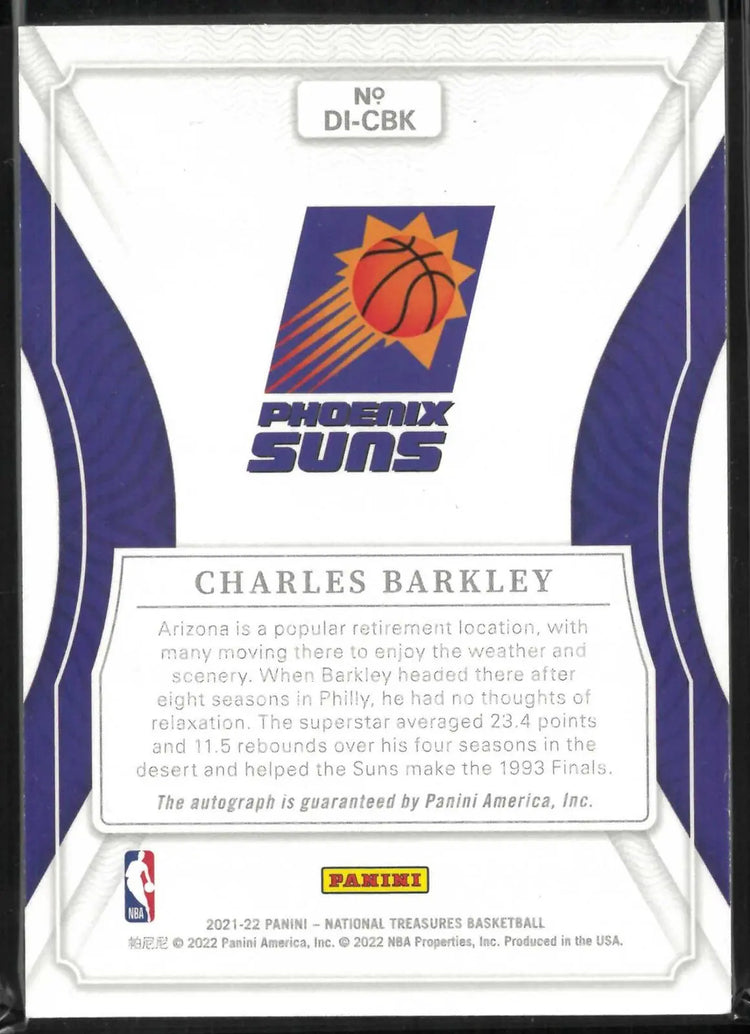 2021-22 Panini National Treasures Definitive Autograph Charles Barkley Auto /49 