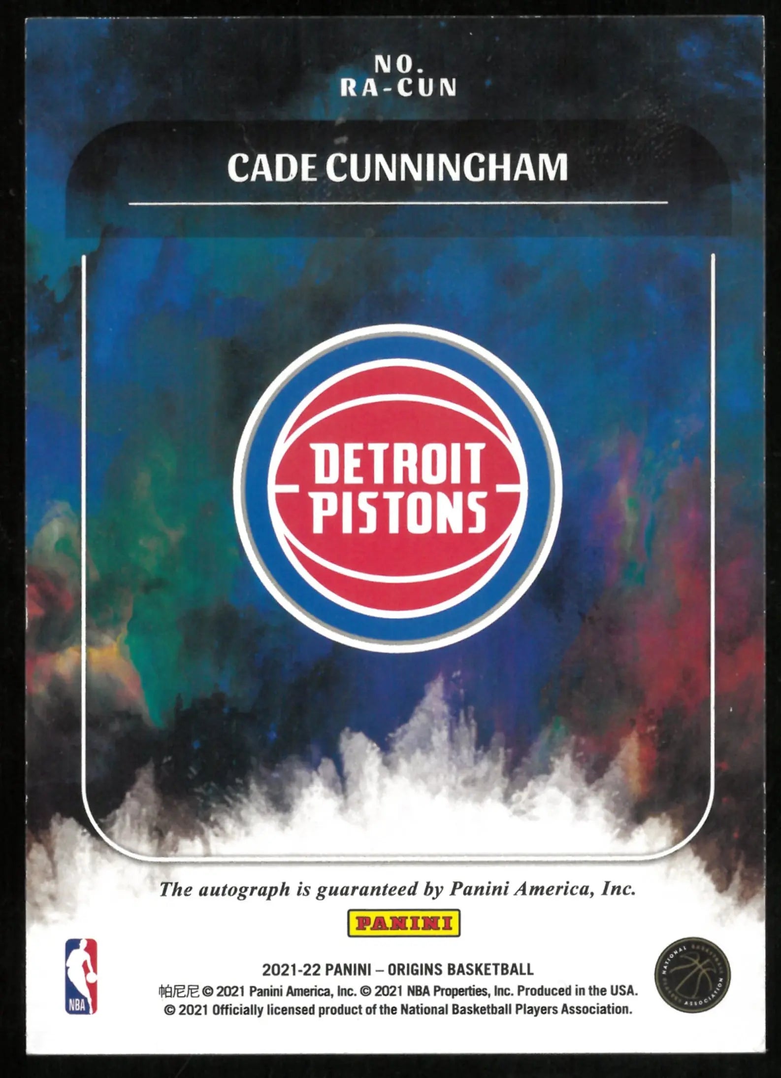 2021-22 Panini Origins Basketball Rookie Auto Cade Cunningham /99 