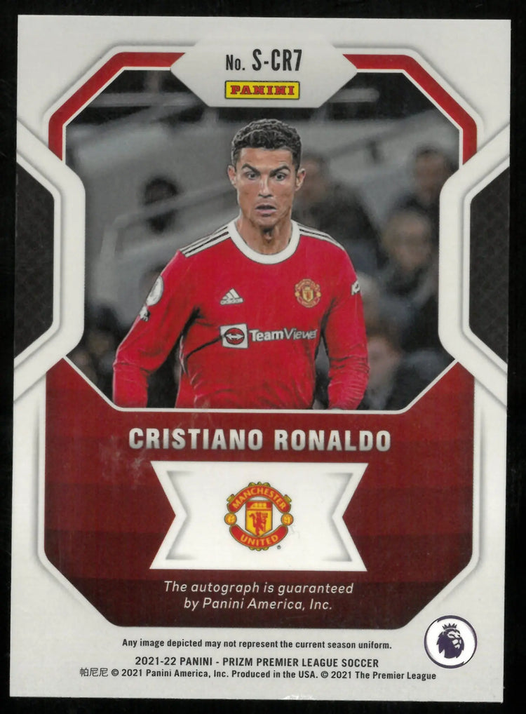 2021-22 Panini Prizm PL Soccer Cristiano Ronaldo CR7 Signatures Auto 