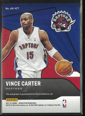2021-22 Panini Revolution Autograph Vince Carter Auto Sand Glitter 