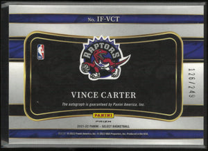 2021-22 Panini Select In Flight Autograph Vince Carter Auto 