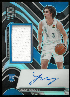 2021-22 Panini Spectra Silver Prizm Rookie Patch Auto Josh Giddey /149 