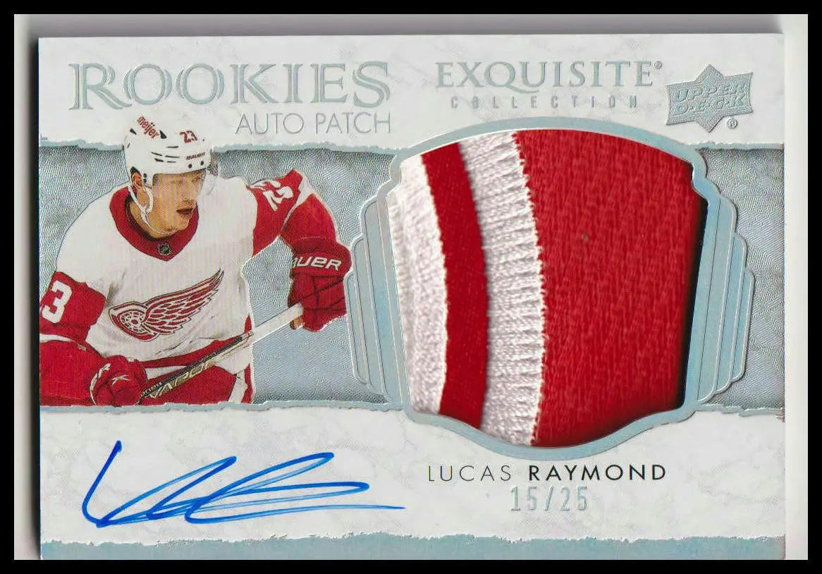 2021-22 UD The Cup Lucas Raymond Exquisite Collection Rookie Auto Patch #/25 