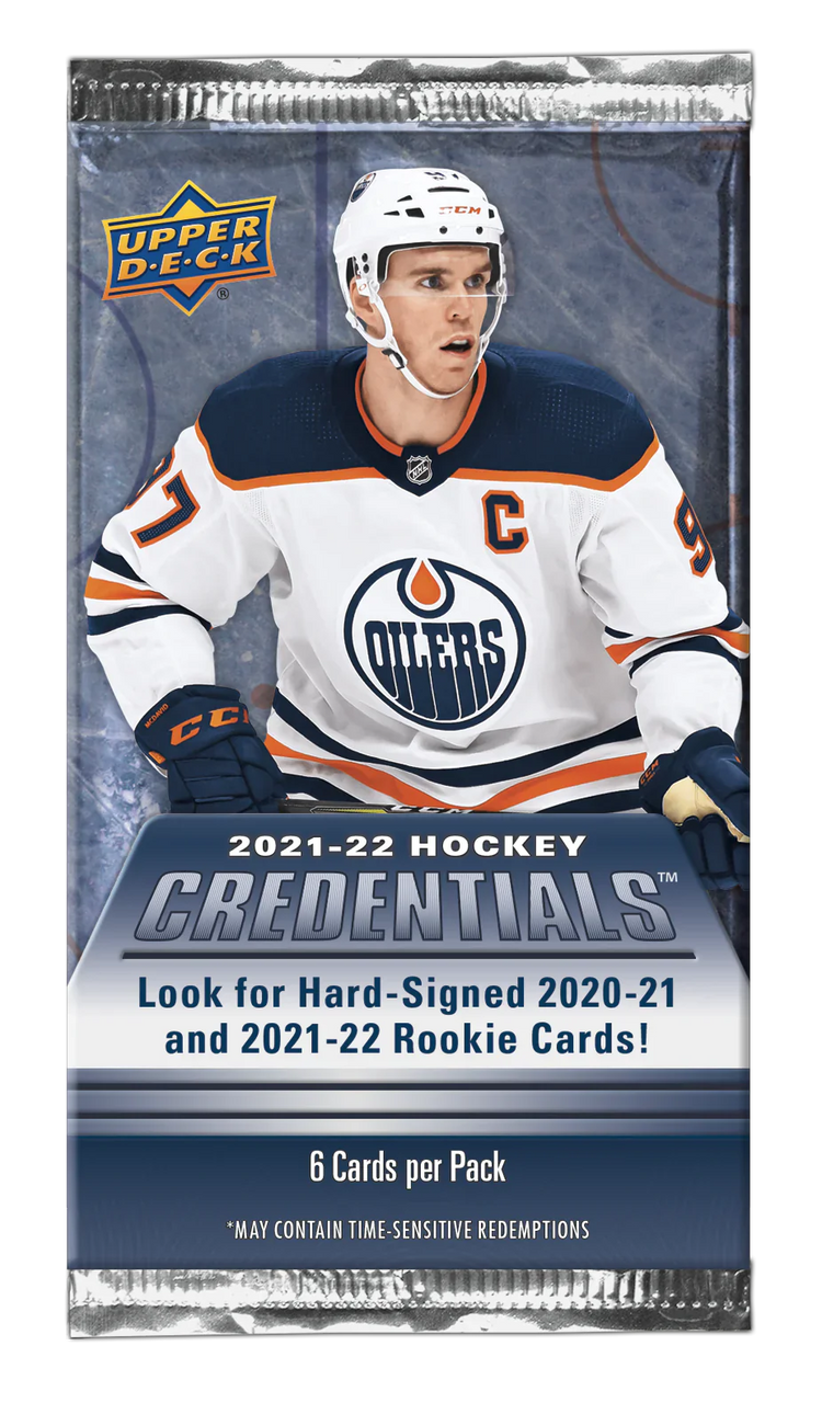 2021-22 Upper Deck Credentials Hockey Box By the Pack (Single Pack Sales) 