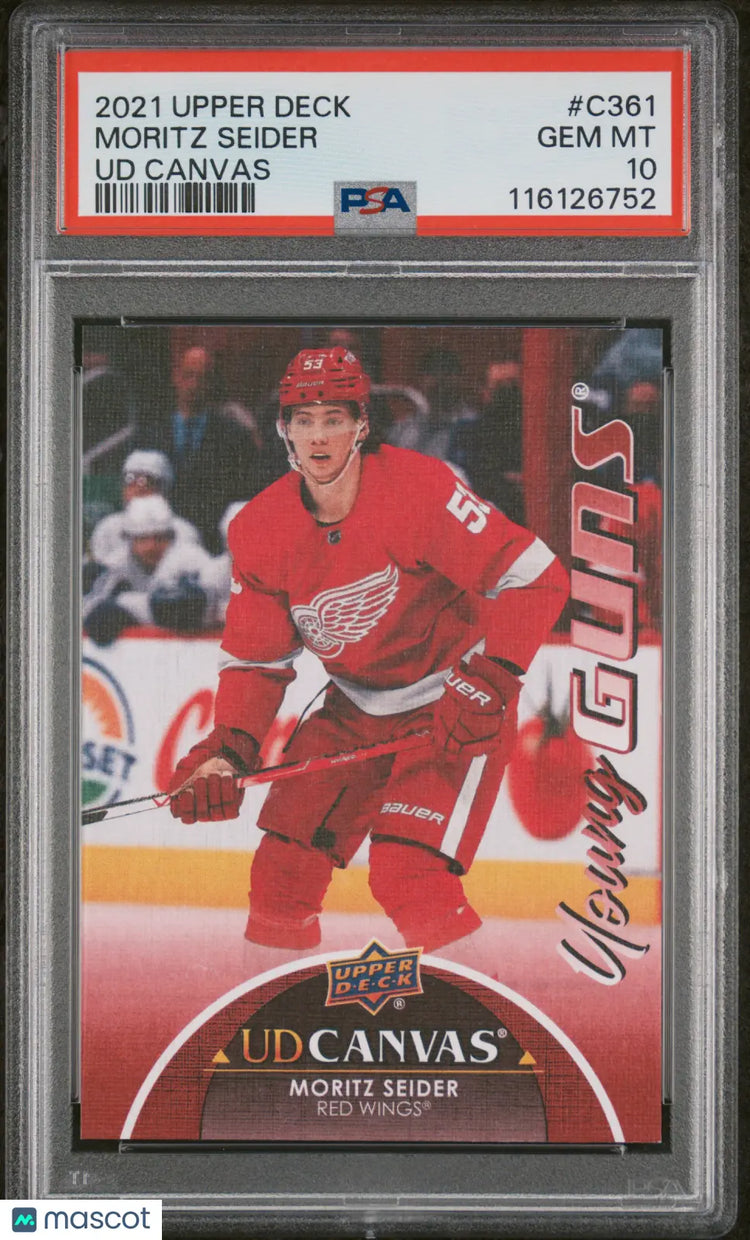 2021-22 Upper Deck Extended Series UD Canvas Young Guns RC Moritz Seider PSA 10 