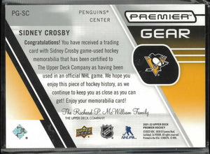 2021-22 Upper Deck Premier Gear Patch Sidney Crosby /49 