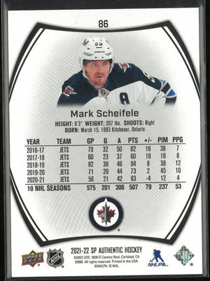2021-22 Upper Deck SP Authentic Limited Mark Scheifele 1/1 