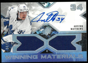 2021-22 Upper Deck SPx Winning Materials Patch Auto Auston Matthews /25 
