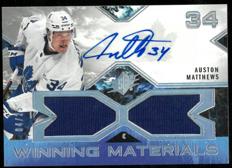 2021-22 Upper Deck SPx Winning Materials Patch Auto Auston Matthews /25 