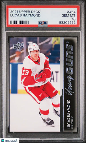 2021-22 Upper Deck Series 2 Hockey Lucas Raymond Young Guns RC PSA 10 